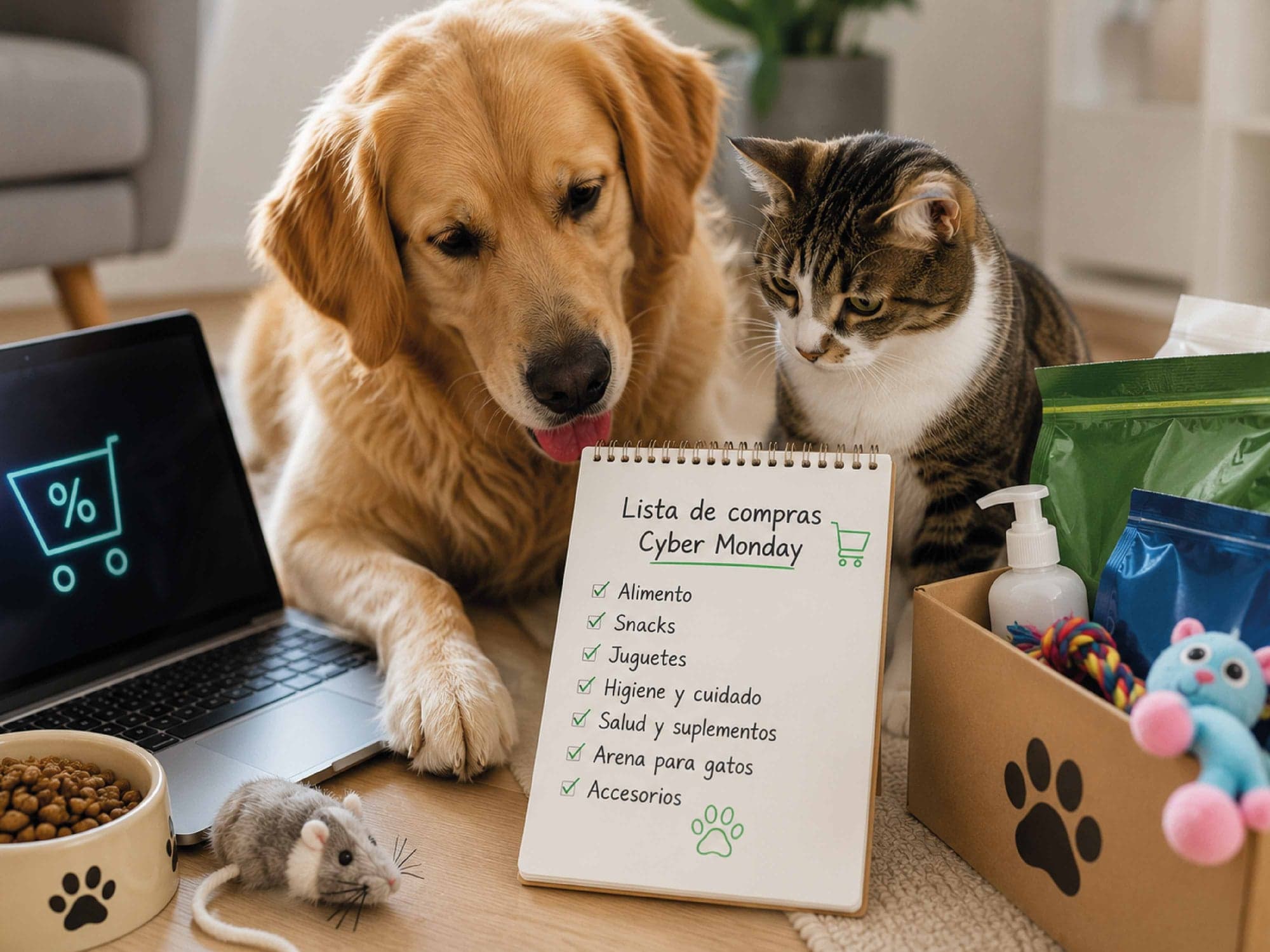 Cómo preparar tu lista de compras para Cyber Monday lo esencial para tus mascotas